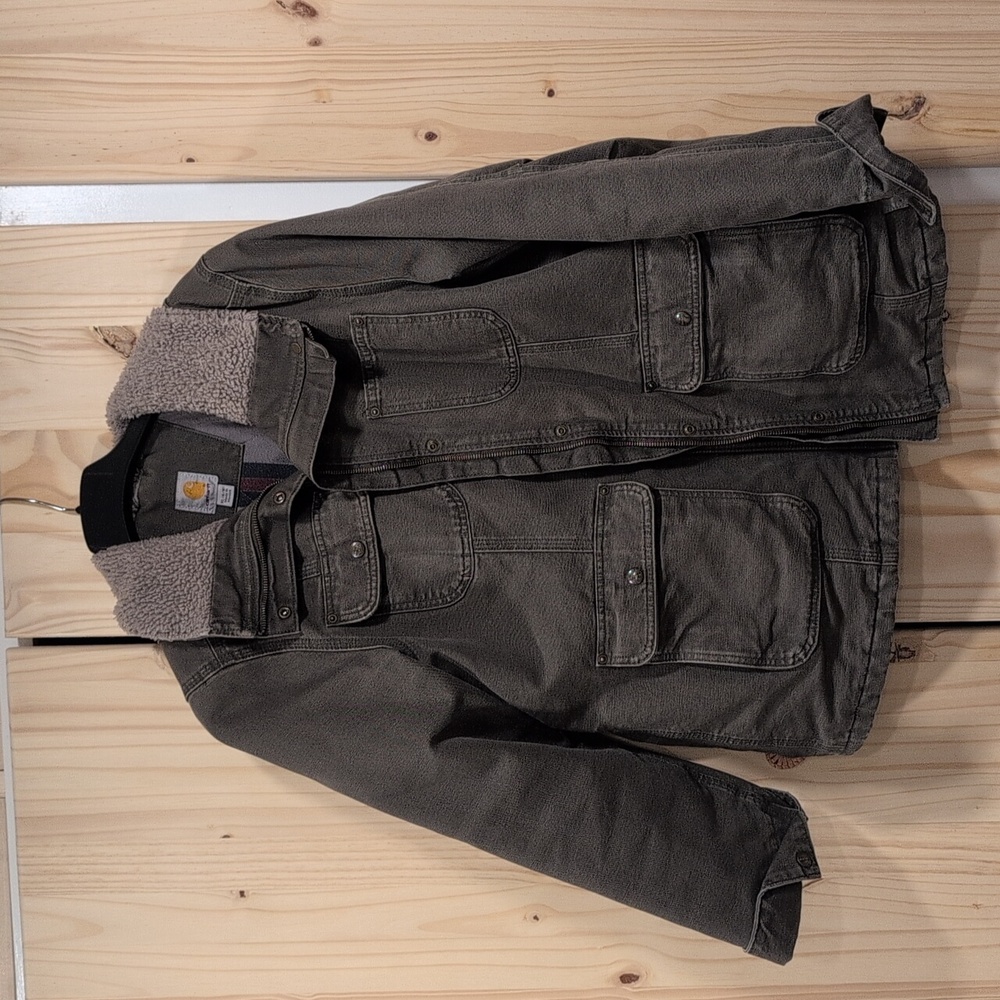 Carhartt Gray Women's XL Jacket with Sherpa Collar